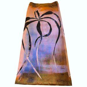 LOUISA BALLOU RIBBED MIDI SKIRT MULTICOLOR Size M
